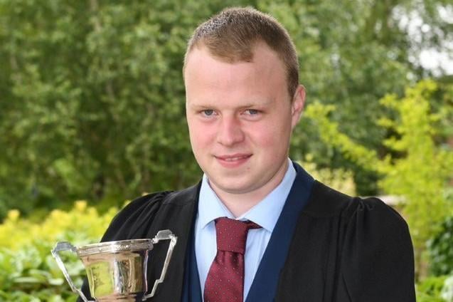 Matthew Love (Castlederg) was presented with the South Tyrone Cup awarded to the top Co. Tyrone student. Matthew completed his part-time agriculture course through studying at CAFRE Enniskillen Campus.