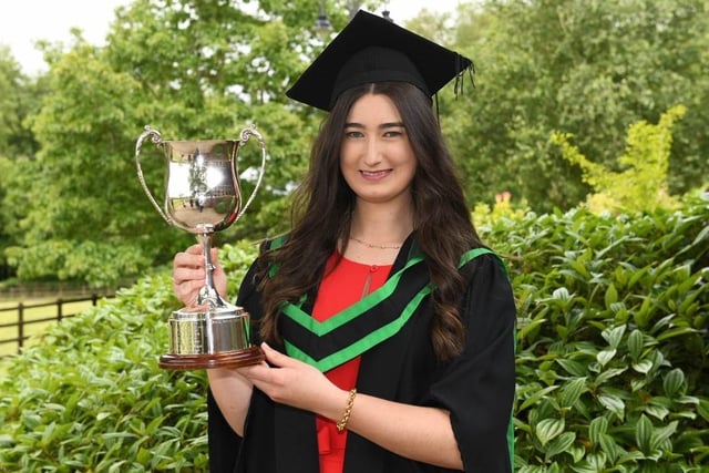 Michelle Dunne (Nenagh, Co. Tipperary) was awarded with the Equine Business Club Cup presented to the student who has shown most commitment to their academic studies when she graduated from CAFRE Enniskillen Campus with a BSc (Hons) Degree in Equine Management.