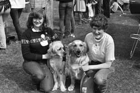 Pictured at the Ballymena Show in June 1982 is Stephanie Bell from Broughshane, she won third prize with her dog Kelly, while her friend Jennifer Harcourt from Ballymena won a first and third prize with her dog Amber. Picture: Farming Life/News Letter archives