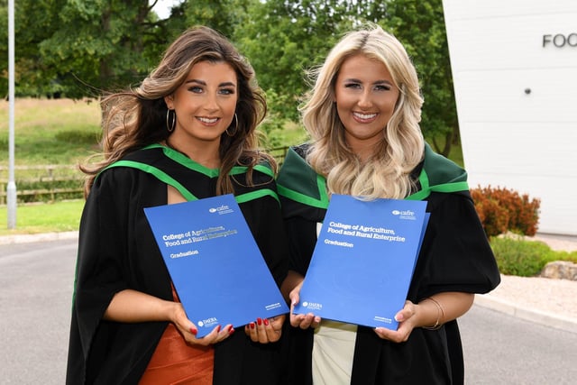 Congratulations to Eimear Doran (Ballymoney) and Megan Agnew (Broughshane) on graduating from CAFRE Loughry Campus with BSc (Hons) Degrees in Food Design and Nutrition.