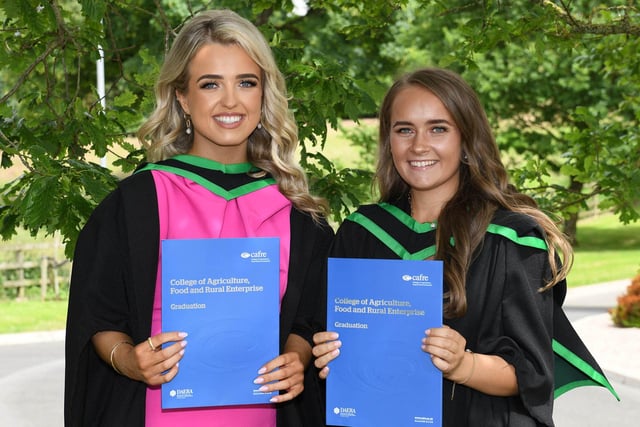 Congratulations to Chloe Irwin (Dungannon) and Nicole McAdoo (Tullyhogue) on graduating from CAFRE Loughry Campus with BSc (Hons) Degrees in Food Business Management.