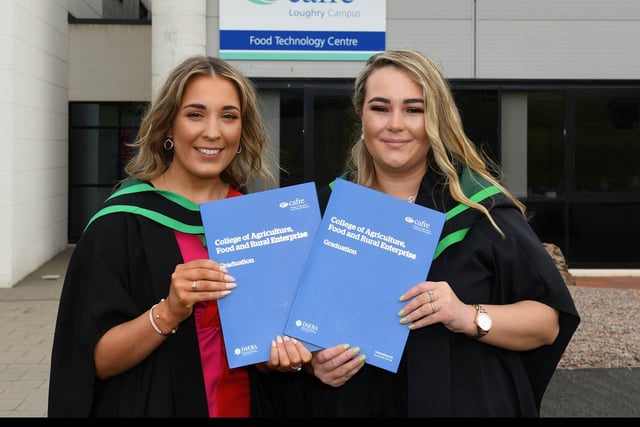 Congratulations to Emily Burrows (Dungannon) and Zoe McCrory (Dungannon) on graduating from CAFRE Loughry Campus with BSc (Hons) Degrees in Food Technology.