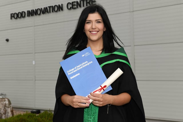 Cathy Parke (Magherafelt) graduated from CAFRE Loughry Campus with a First Class Honours Degree in Food Technology. Cathy also was presented with the DAERA Prize for attaining highest marks on her course and the Danske Bank Award for achieving the highest marks in the Research Project Proposal presentation.