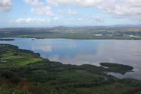 a. Lower lough Erne from the Magho Cliffs view point in Lough Navar Forest.