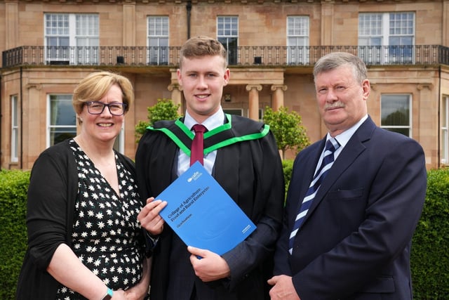 Congratulations to William Hendry (Richhill) on graduating from CAFRE Greenmount Campus with an Ulster University validated Foundation Degree in Agriculture and Technology. William has commenced bridging studies at CAFRE to allow him to complete a BSc (Hons) Degree in Sustainable Agriculture at the college. With William are proud parents Sheena and John Hendry.