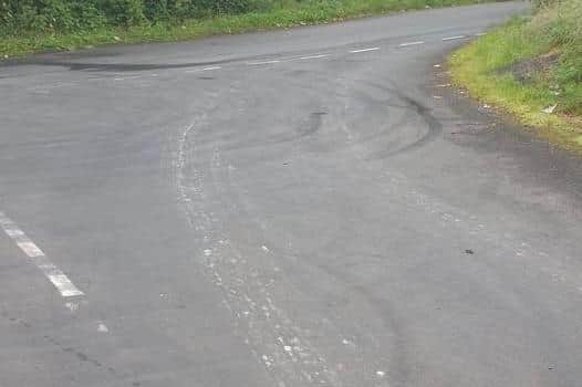 Marks left by drivers performing 'donuts'
