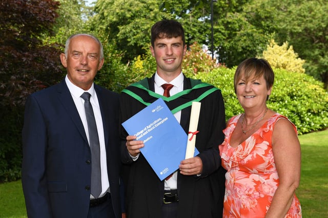 Congratulations to Aidan Donaghy (Belfast) who graduated with a Foundation Degree in Horticulture from CAFRE. Aidan’s parents, dad Ciaran and mum Mary enjoyed celebrating with him at the Greenmount Campus Horticulture event