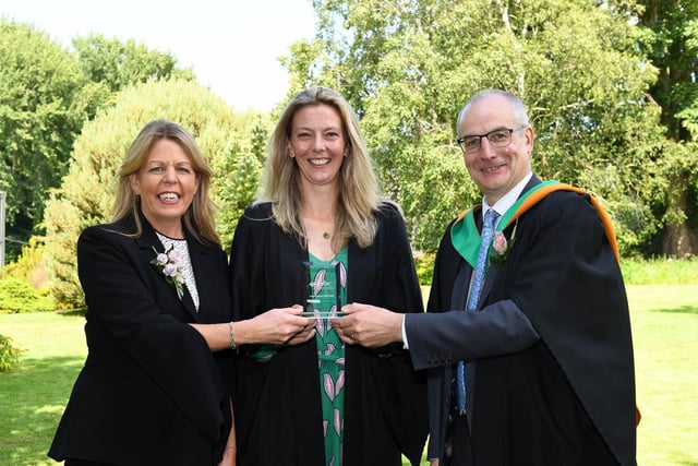 Shona Bell (Dromore) was awarded the Department of Agriculture, Environment and Rural Affairs Prize for top student on the Level 2 Diploma in Practical Horticulture Skills programme. Shona received her award from Fiona McCandless (Deputy Secretary, DAERA) and Martin McKendry (Director, CAFRE).
