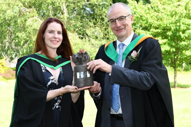 Kellie Harris (Belfast) was presented with the Alpine Garden Plant Society Award for Plantsmanship by Martin McKendry (Director, CAFRE) at the Greenmount Horticulture Graduation Ceremony. Kellie graduated from CAFRE with a Distinction in her Foundation Degree in Horticulture.