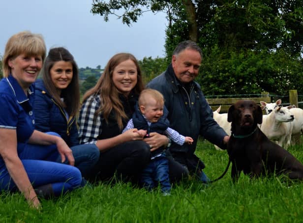 Stepen and Jean McCollam with daughters Christina and Stephanie and grandson Harry. They will host the NI Texel Club Open Night on 30 July at their farm 33 Carmavy Road, Nutts Corner, Crumlin, BT29 4TG.