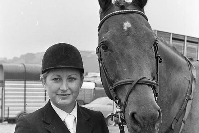 Joan Cunningham from Lisburn pictured in June 1982 with Future Star at the Saintfield Show. Picture: Farming Life/News Letter archives