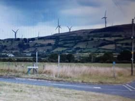 An artist's impression of the Unshinagh Wind Farm location.