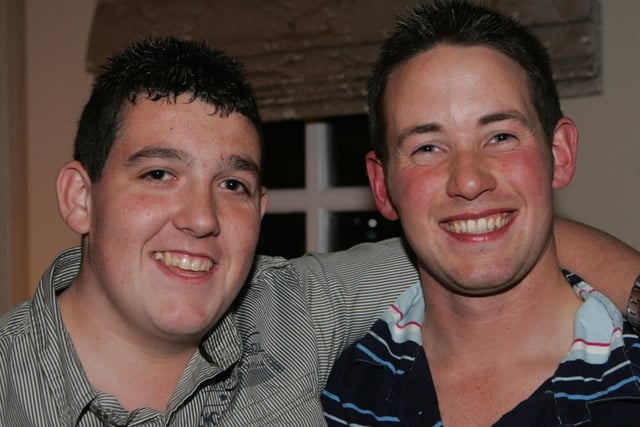 Jason Clyde and William Cochrane enjoy the Co Londonderry YFC disco at the Manor Hotel in Kilrea in 2010. Picture: Steven McAuley/Kevin McAuley (McAuley Multimedia)
