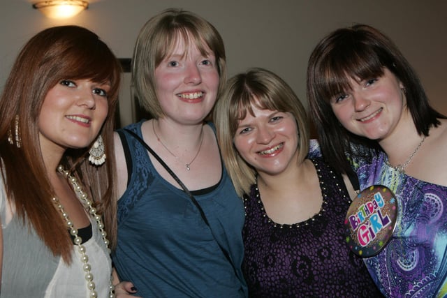 Danielle McElhattan, Diane Steele, Christine McFarland and Tanya Johnston enjoy the Co Londonderry YFC disco at the Manor Hotel in Kilrea back in 2010. Picture: Steven McAuley/Kevin McAuley (McAuley Multimedia)