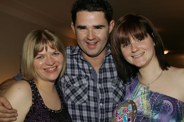 Birthday Girl! Christine McFarland, David Johnston and Tanya Johnston celebrate at the Co Londonderry YFC disco at the Manor Hotel in Kilrea back in 2010. Picture: Steven McAuley/Kevin McAuley (McAuley Multimedia)