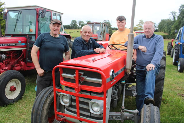 From left: Raymond Gallagher, Norman McCauley, Adam McCauley and Billy Elliott wait for the start of the tractor run at Magherally