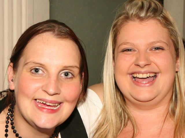 Barbra O'Kane and Laura McLaughlin enjoy the Garvagh YFC disco. Pic Kevin McAuley