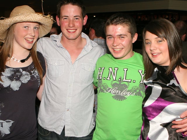Danielle Black, William Cochrane, Samantha Mairs and Dave McNaugher pictured at Garvagh YFC disco in the Imperial Hotel, Garvagh. Pic Kevin McAuley