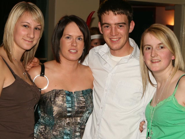 Joanne Thompson, Diane Semple, Sam Carmichael and Sharon Henry pictured at Garvagh YFC disco in the Imperial Hotel, Garvagh. Pic Kevin McAuley