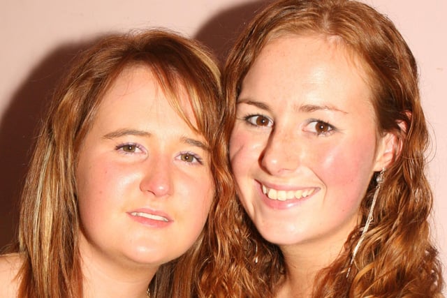 Sisters Lizzie Black and Rosie Black from Ballycastle at the Garvagh YFC disco. Pic Kevin McAuley