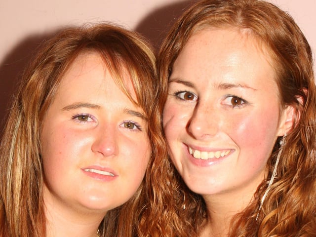 Sisters Lizzie Black and Rosie Black from Ballycastle at the Garvagh YFC disco. Pic Kevin McAuley
