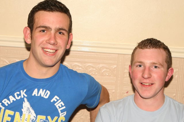 Willaim Haslett and Alfie Clyde pictured at Garvagh YFC disco in the Imperial Hotel, Garvagh. Pic Kevin McAuley