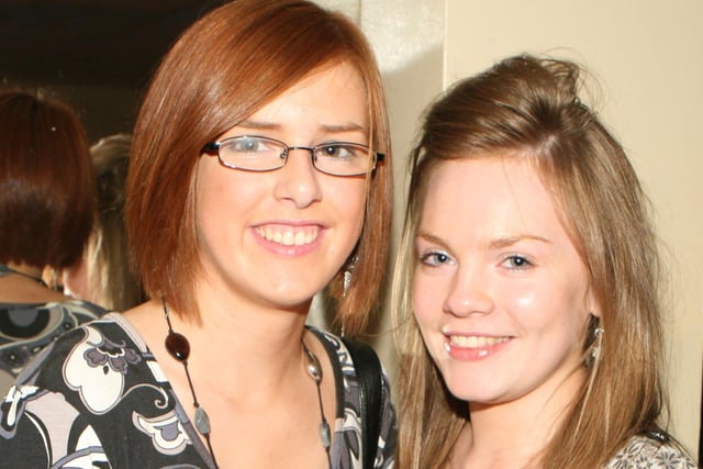 Laura Buchanan and Christina Connell pictured at Garvagh YFC disco in the Imperial Hotel, Garvagh. Pic Kevin McAuley