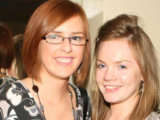 Laura Buchanan and Christina Connell pictured at Garvagh YFC disco in the Imperial Hotel, Garvagh. Pic Kevin McAuley