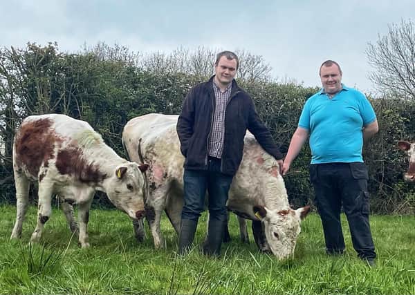 Robert and Alex Armour on their farm in Maghera