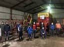 The boys from Randalstown YFC enjoying a socially distanced tractor dyno night