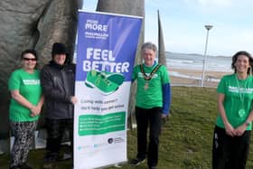 The Mayor of Causeway Coast and Glens Borough Council Alderman Mark Fielding pictured at East Strand in Portrush with Move More Co-ordinator Catherine King, Mary McDonald and Derek McDonald.