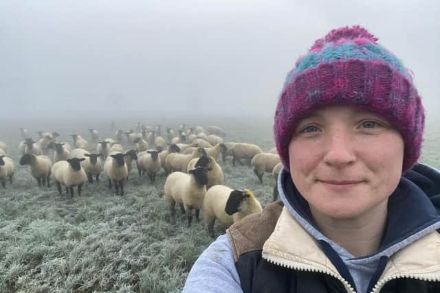 Jayne Harkness-Bones from Crumlin, Co Antrim who completed her Level 2 Agriculture Business Operations course in sheep production at Greenmount Campus in March 2021 pictured on her home farm.