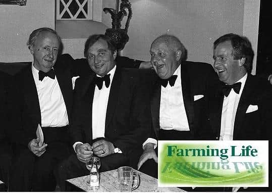 Pictured at the Northern Ireland Grain Trade Association annual dinner at the Culloden Hotel, Holywood, in April 1980 are: Sir Robin Kinahan, Mr Harry Jordan and Mr Walter Smyth. Picture: Farming Life archives