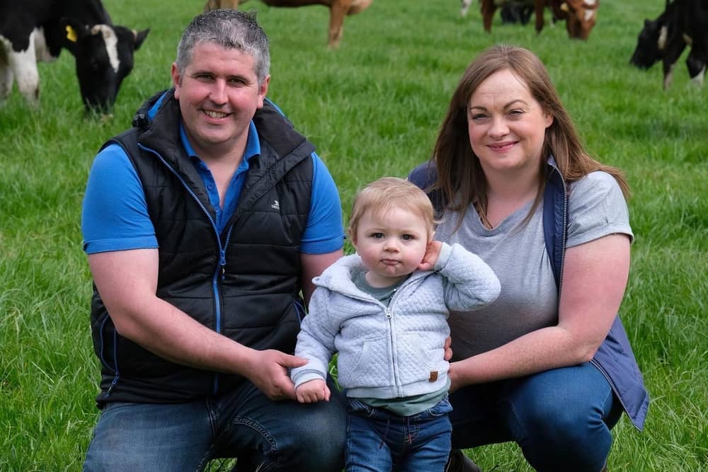 First generation dairy farmers Samantha and Niall McCarroll from Fintona are among 50 livestock farmers from across Northern Ireland participating in the Beacon Farm Network. Launched by AgriSearch, the network will carry out field research into sustainable farm systems that deliver for people, planet and profit