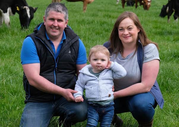 First generation dairy farmers Samantha and Niall McCarroll from Fintona are among 50 livestock farmers from across Northern Ireland participating in the Beacon Farm Network. Launched by AgriSearch, the network will carry out field research into sustainable farm systems that deliver for people, planet and profit