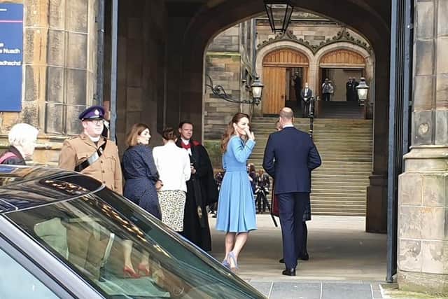 The Duke and  Duchess of Cambridge arrive for the Closing Ceremony of the General Assembly of the Church of Scotland