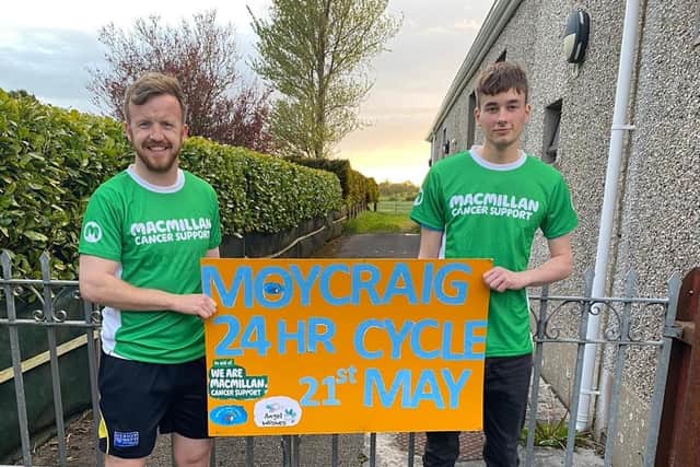 Moycraig YFC members David Hodges and Luke Blair at the cycle ride