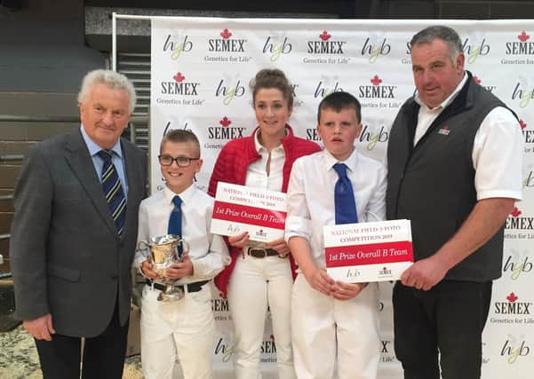 NI Holstein Young Breeders Club B team members James Gregg, Jessica Hall and James Patton, were placed first in the Field to Foto section at Holstein UK's  National Competitions Day in South Wales.