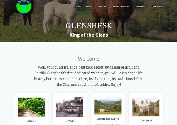 A screenshot of Glenshesk Front WebPage
