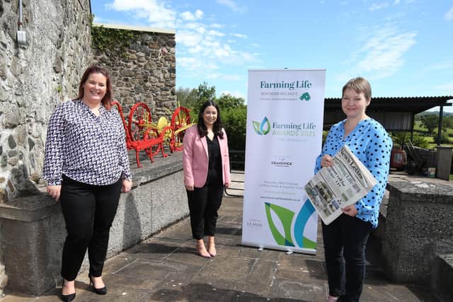 Grace Buchanan from AbbeyAutoline pictured at the launch of the 10th Farming Life awards, in association with Cranswick Country  Foods, with Diane Burke, advertising manager, Farming Life, and Ruth Rodgers, editor. Picture: Steven McAuley, McAuleymultimedia