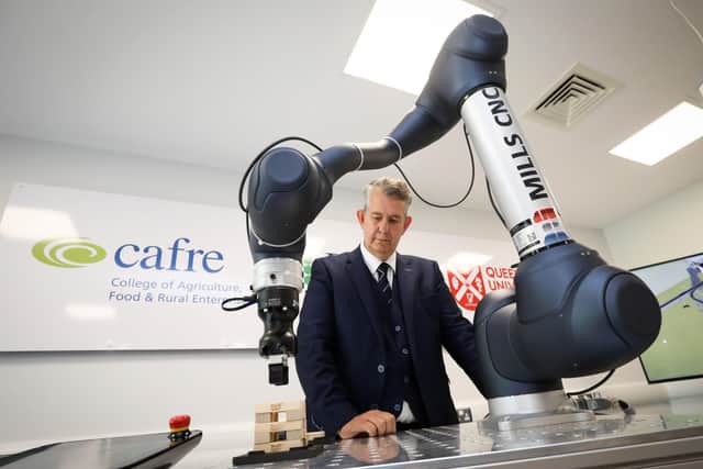 Press Eye - Belfast - Northern Ireland - 30th June 2021 - 

DAERA Minister Edwin Poots MLA launches
DAERA's Robotics and Automation Pilot Project - a collaboration between CAFRE and the Northern Ireland Technology Centre (NITC) of Queen's University Belfast (QUB).

Photograph by Kelvin Boyes /  Press Eye.