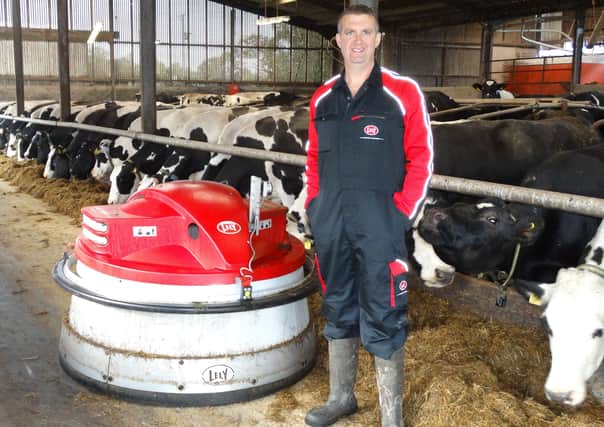 Limited feed space on Andrew Knox’s farm Dungannon is overcome by the Lely Juno pushing feed up every hour