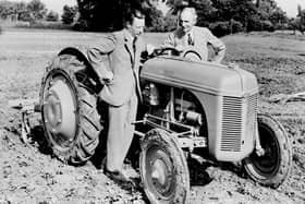 Pictured is Harry Ferguson and Henry Ford with an early Massey Ferguson tractor. The Ulster Folk Museum and Ulster Transport Museum will celebrate Ferguson Tractor Day this weekend, offering visitors an insight into the legacy of agricultural innovator, Harry Ferguson, and marking 75 years of the ‘Wee Grey Fergie’. Taking place in collaboration with the Ferguson Heritage Tractor Society, activities will kick off today (Saturday 24th July), from 10.00am to 5.00pm.  Tickets for Ferguson Tractor Day should be booked online in advance. To book time slots and for further details visit www.nmni.com. Picture: Courtesy of National Museums Northern Ireland