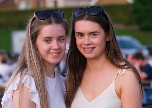 Enjoying the night at the Holstein NI Charity Auction and BBQ in Dungannon are Katie and Victoria Martin, Kesh. Photograph: Columba O'Hare/ Newry.ie