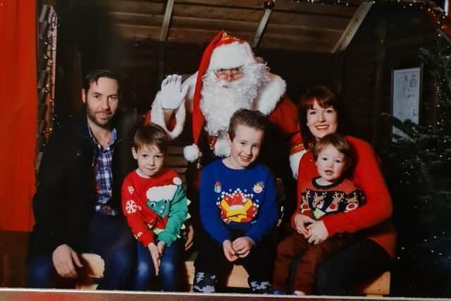 Patrick and Leanne Magee with their three children, little Harry Magee in his mother's arms and  with brothers Cameron (8) and  Charlie (6). Harry died tragically last month aged two years and 10 months near his home in the Boghead Bridge Road outside Lurgan.