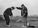 Ulster golfer Darren Clarke being coached by Bob Torrance at Royal Portrush in April 1994. Picture: Pacemaker Press