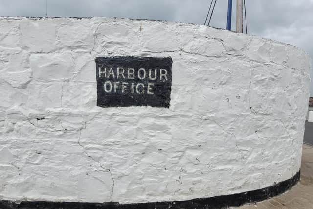 The old harbour office wall at Donaghadee. Picture: Darryl Armitage