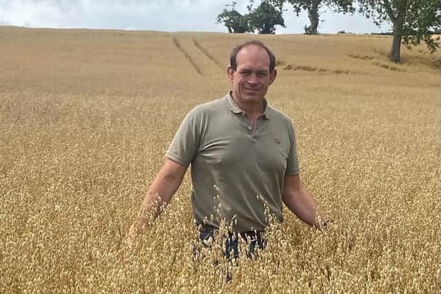 1. Simon Best in his winning field of oats.