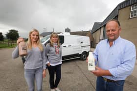Alana, Jenny and Alan Wilson, who set up Island Dairies, a doorstep delivery service for milk, straight from their family farm in Dromore.