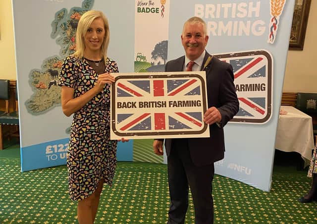 Carla Lockhart MP and UFU President Victor Chestnutt marking Back British Farming Day in Westminster